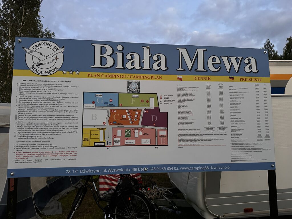 biala mewa w dzwirzynie plan campingu