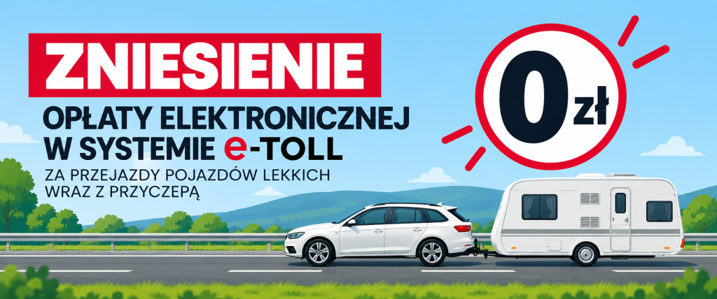Zniesienie opłaty e-TOLL dla pojazdow lekkich z przyczepa kempingowa nowe zmiany od wrzesnia 2026
