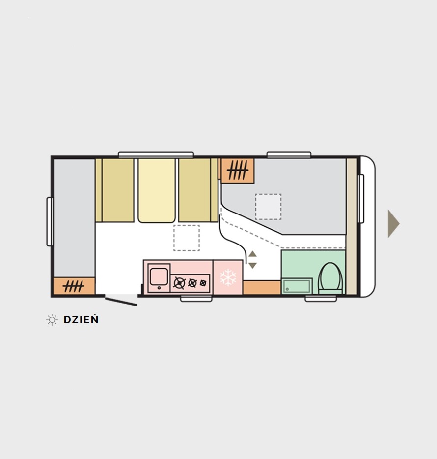 Część dzienna przyczepy AKABA